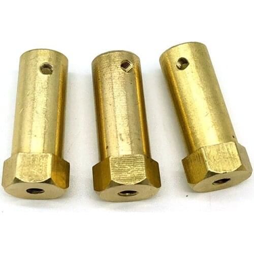 Hex coupling / coupler /Hexagon connector copper product /length30mm 6 mm,5mm,4 mm,3mm/wheel,motor part for smart car,robot