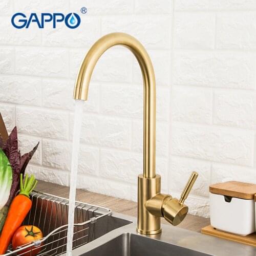 GAPPO Golden Kitchen Faucets Cold and Hot Mixer Tap Sink Faucet Vegetable Washing Brush Crane