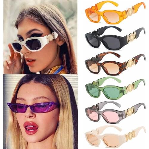 Vintage Travel Irregular Sunglasses For Women Men Rectangular Shades Trendy Design UV Protection Summer Beach Small Sun Glasses