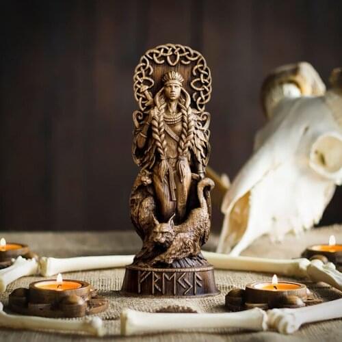 Resin Statue Scandinavian Pantheons Norse Gods Handmade Figurine Meditation Miniatures Ornament Home Famliy Decoration