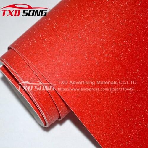 Car Styling Red Glitter Diamond Vinyl Films Wrap Matt sanding Diamond Glitter Sticker Matt Red glitter vinyl film Free Ship