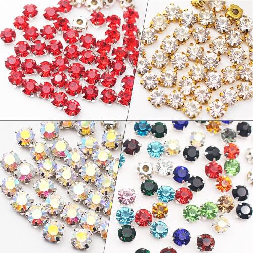 Hot Claw Rhinestones Silver Base Crystal Glass Stones and Crystals strass Sewing Rhinestones Fabric Needlework Craft For Clothes
