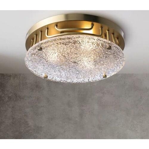 Light luxury post-modern ceiling lamp simple creative living room bedroom study American round LED all copper ceiling lamp