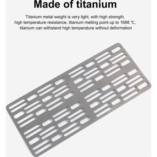 Wholesale Titanium Barbecue Ultralight Outdoor Camping BBQ Plate for Gas Charcoal Grill Dropshipping