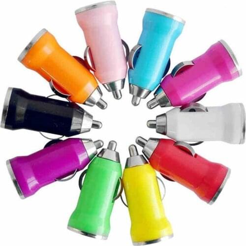 Universal Bullet Mini Car Charger USB Charger Adapter 5V 1A For iPhone Samsung Xiaomi Tablet GPS Phone Chargers 200pcs