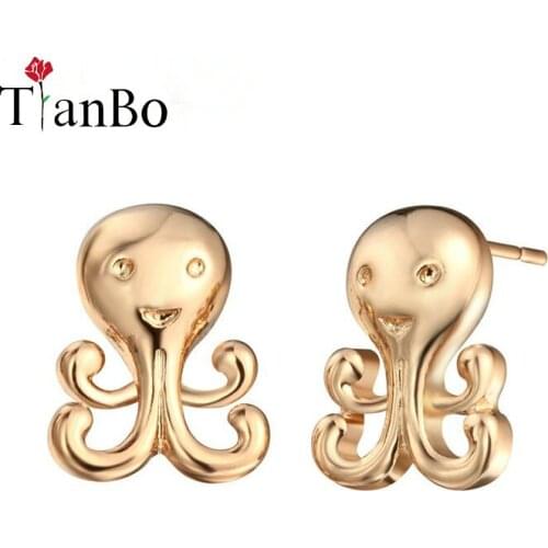 Silver Cute Octopus Stud Earrings For Women Jewelry Sea Animal Charm Nice Fine Jewelry Lovely Earrings Children Gift