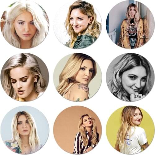 Julia Michaels Singer Icons Pins Badge Decoration Brooches Metal Badges For Backpack Decoration 58mm