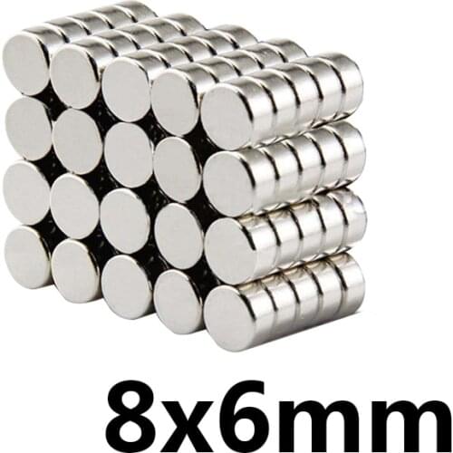 10/20/50PCS 8x6 mm Powerful Magnetic 8mmx6mm Permanent Small Round Magnet 8x6mm Neodymium Magnet Super Strong magnets 8*6 mm