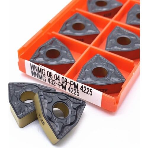 10PCS High Quality WNMG080404 PM 4225 WNMG080408 PM 4225 Carbide Face Milling Inserts Cutter Tools Blade High Cost Performance