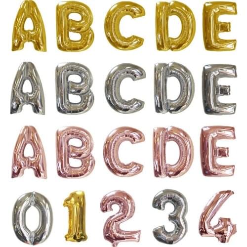 16inch Rose Gold Silver Letter Balloon Red Alphabet Balloon Wedding Pink Foil Helium Letter Ballon Birthday Party Decoration Kid