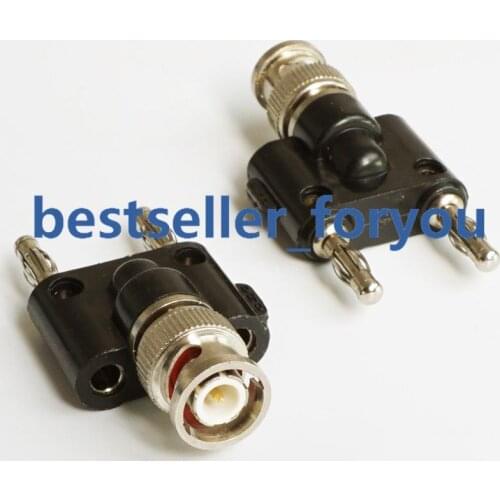 1X New BNC male Jack to 4mm Two Dual Banana Male Plug RF Adapter Connector