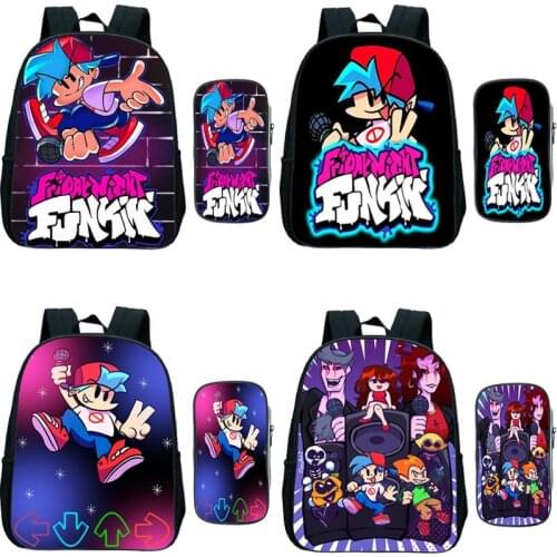 2Pcs Set Mochila Friday Night Funkin Children Backpack Kids Toddler Kindergarten Backpacks Boys Girls Cartoon Game School Bags