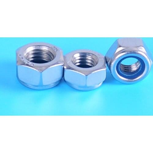 20PCS/Lot DIN985 M3 M4 M5 M6 304 Stainless Steel Nylon Lock Nuts Nylon Insert Hex Lock Nuts Self-locking Anti-skid Locknut
