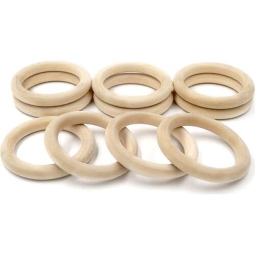 20 Pcs Natural Wooden Baby Teether Ring Infant Molars DIY Accessories Craft Toy