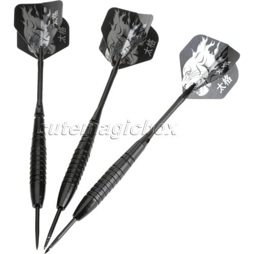 3pcs Professional Steel Needle Tip Darts Black Aluminum Dart Flights Iron Black Nickel Barrel 22g Sport Dart Shaft Nice Tiger