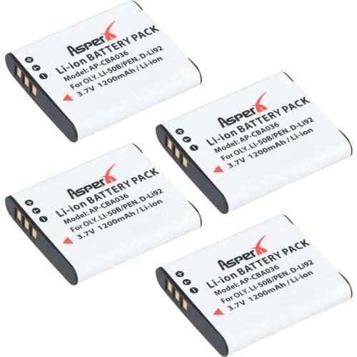 4Pcs Li-50B LI50B 50B Battery for Olympus SP 810 800UZ u6010 u6020 u9010 SZ14 SZ16 D755 u1010 SZ30 SZ20 XZ-1 VR350 SZ31 SZ16