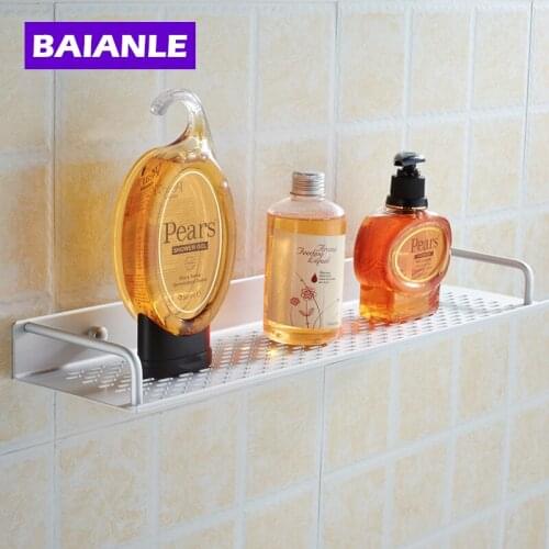 40/50cm two choices Aluminum Silver Bathroom Shelf For Shampoo Towel Holder Bathroom Accessories Shelf Toilet Mounting Bath Rack