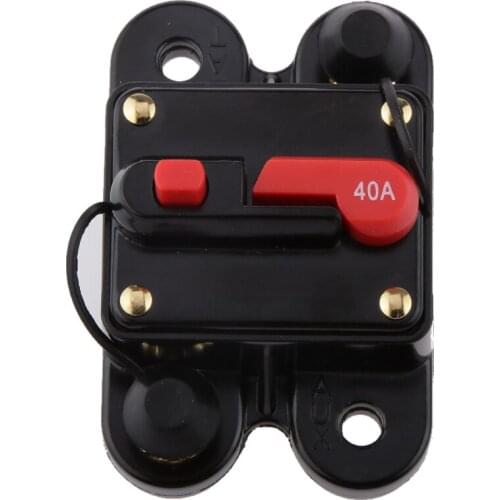 Car Auto Marine Inline Circuit Breaker 40 AMP Manual Reset Audio Fuse Holder Safety Protection