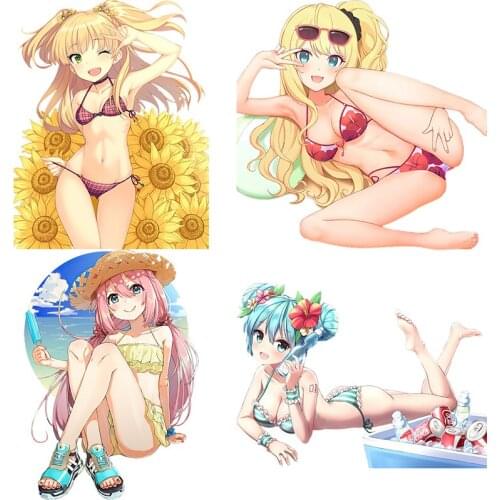 Three Ratels CDM367 Bikini girls Beach Underwear Party sticker For car hood Super Staffie decal on Wall Fridge Toilet car bike