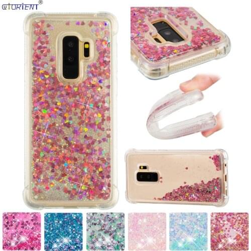 Bling Liquid Quicksand Phone Case For Samsung Galaxy S9+ S9 Plus Bumper Cover SM-G965F/DS SM-G965X Shockproof Back Cases Funda