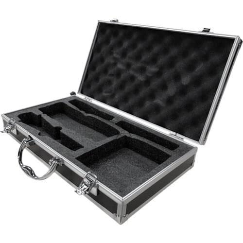 Wireless Microphone Carrying Case Hard Shell Instrument Box with Sponge Compartment for Microphone Sound Card Mixer Accessories