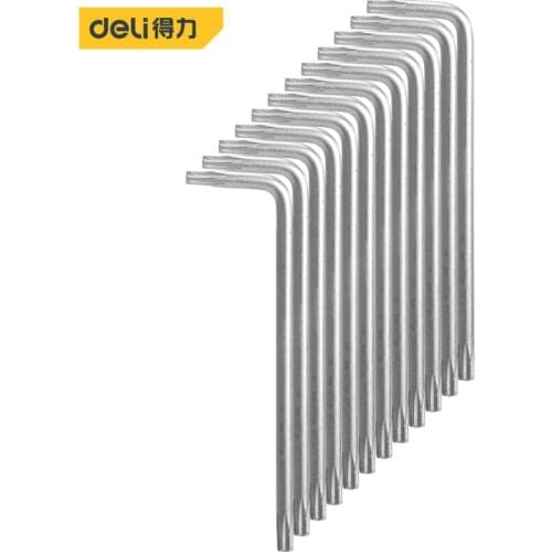 Deli L-Type Double End Allen Hex Key Hexagon Wrench Set T10 Torx Head Spanner Hexagonal Hand Tool Flower Head Wrench Screwdriver