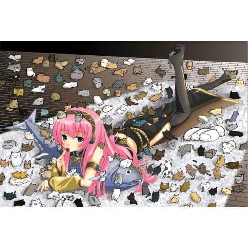 Cat girl The wooden puzzle 1000 pieces ersion jigsaw puzzle white card adult childrens educational toys