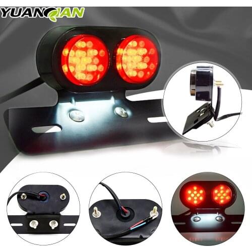 For Bobber Cafe Racer ATV Motorcycle Turn Signal Brake Led Light License Plate Holder Tail Lights LED Brake Tail Lamps