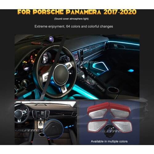 For Porsche Panamera 2017-2020 64-color LED Light Central Audio Ambient Light Dashboard Audio Cover