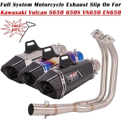 For Kawasaki Vulcan S S650 650S VN650 EN650 Motorcycle R77 Exhaust Escape Full System Modify Front Link Pipe DB Killer Muffler