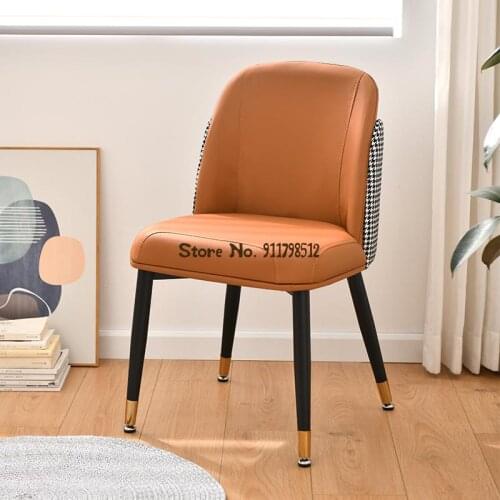 Italian style light luxury dining chair simple home dining chair backrest modern desk chair makeup stool nordic dining table and