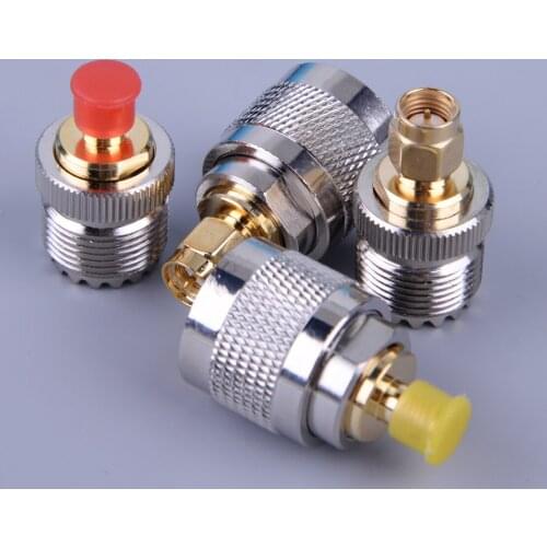 4pcs Adapter Kit PL259 SO239 to SMA Male Female RF Connector Coax Coaxial Test Converter Tool