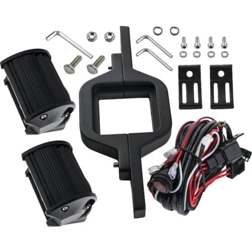 Reverse Car Truck Tow Hitch Mount Bracket+ LED Work Light Pods Driving Backup