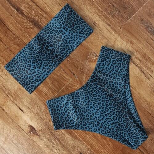 Brazilian Bikini 2020 High Waist Bikini Off Shoulder Swimwear Women Push Up Women Swimming Suit Leopard Bathing Suit Beachwear