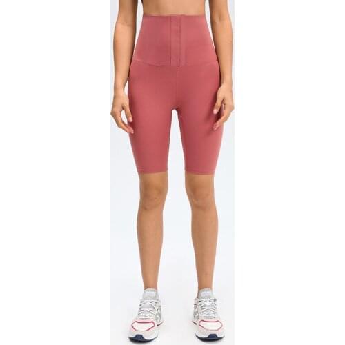 Summer Invisible Sports Capris Gym Shorts for Women High Waist Running Yoga Tights Bottoms Buttoned Workout Fitness Leggings