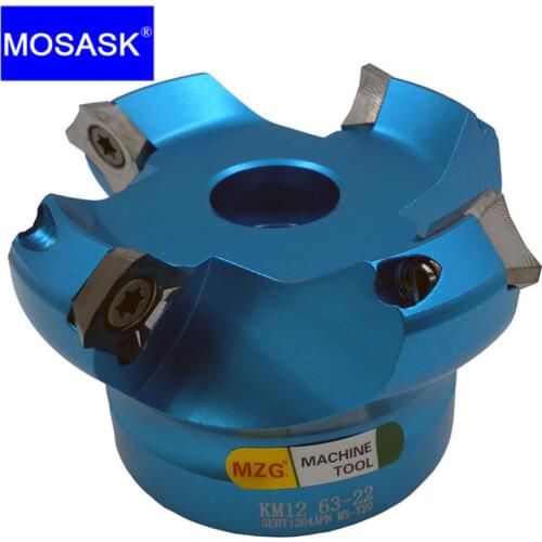 MOSASK AL-KM Cutting KM12R 63 50 80 100 MM Cemented Carbide Blade SEHT1204 CNC Lathe Mill Aluminum Face Milling Cutter