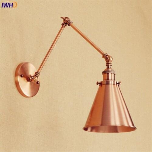 Loft Industrial Retro Wall Lights LED Edison Stair Lighting Wandlamp Adjustable Swing Long Arm Wall Light Arandela De Parede