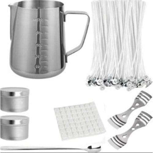 1set 600ml DIY Candle Crafting Kit Handmaking Craft Tool Wick Birthday Girlfriend Gift Making Melting Pot Suitable for Beginner