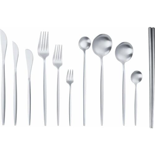 1Pc Silver Stainless Steel Cutlery Set Knife Fork Spoon Teaspoon Flatware Dinner Fork Kitchen Travel Dinnerware Set Dropshipping