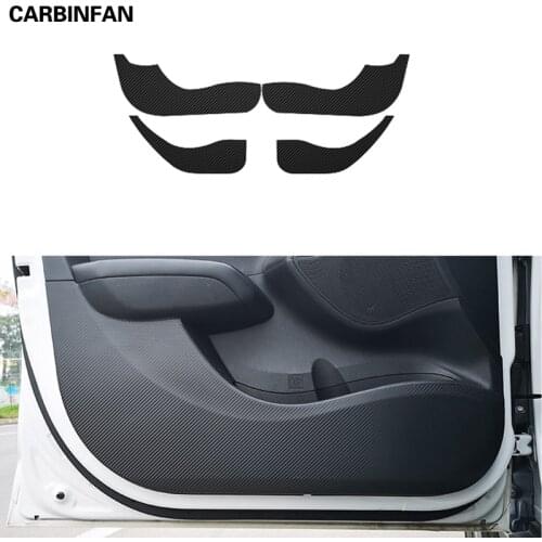 Car Styling Side Door Inner Decal Anti-kick Protective Carbon fiber Flim Sticker 4Pcs/Set For Hyundai IX35 TUCSON IX 2009-2015