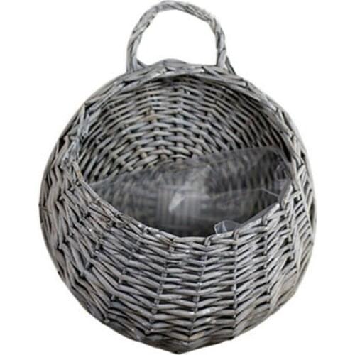 Wall-mounted Flower Basket Wall Hanging Rattan Simulation Wall Flowerpot Decoration Color Primary Plant Home M8R6