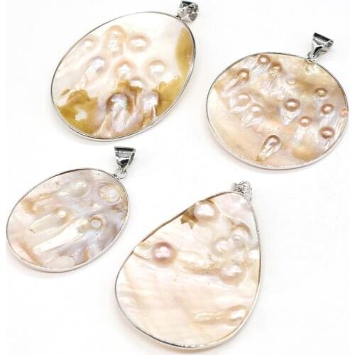 Natural Mother-of-pearl Pendant Connector Charms Pendants Handmade Jewelry Making Earring Necklaces Accessories