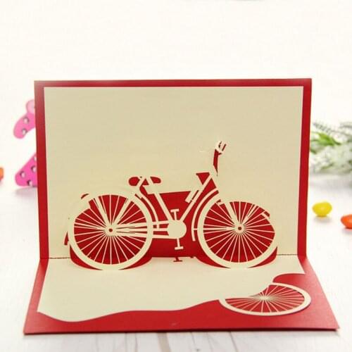 NEW 3D Pop Up Greeting Card Handmade Bicycle Birthday Valentine Easter Christmas