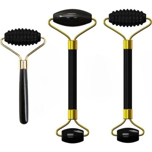 Obsidian Jade Roller Massager Gouache Scraper For Face Facial Skin Care Tools Natural Body Back Beauty Lifting Massagers Rollers