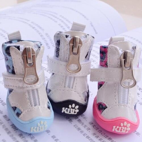 Bling Leopard Pet Shoe Dog Puppy Blue/Pink/Green/Black New 4pcs/lot Fashion1036 XS/S/M/L/XL Cat Yorkshire Sports Products