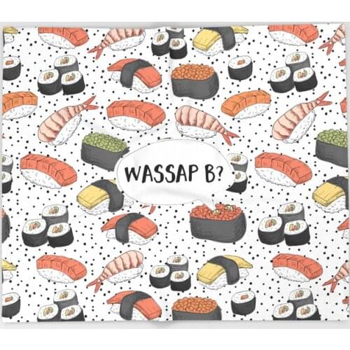 WASSAP B Sushi Throw Blanket Children Kids Soft Warm Sofa Coral Fleece Throw Blanket Rug Plush 150x200cm