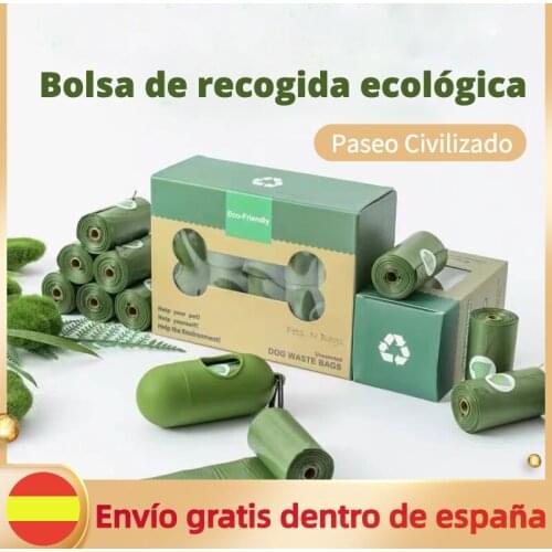 Dog poop bags, environmental protection 100% biodegradable pet trash bags, green Color, free shipping