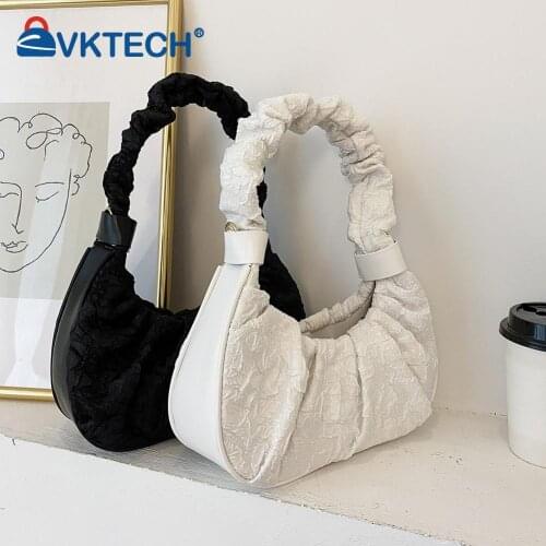 Solid Color Vintage Durable Women Pleated PU Leather Shoulder Bag Crossbody Messenger Bag Casual Ladies Small Handbags Purse