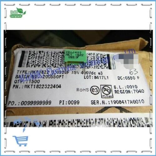 MKT1822 film capacitor 0.022 uf nf 223/400 v P = 10 mm