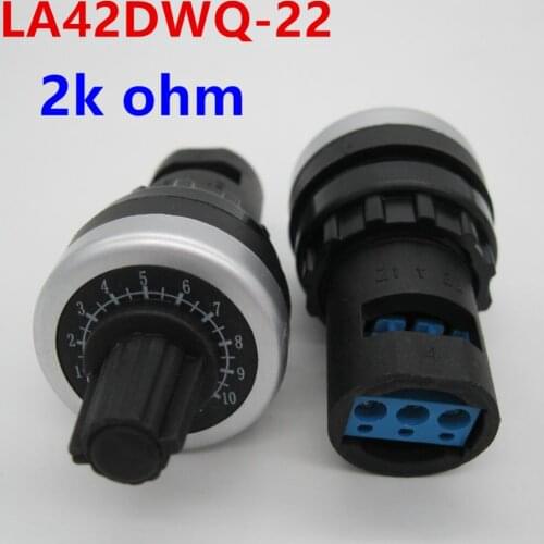 Pots rotary potentiometer converter governor for Variable Frequency Driver Variable Speed Drive LA42DWQ-22 2K ohm 22mm Diameter